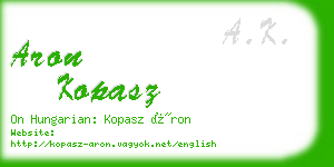 aron kopasz business card